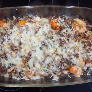 Kürbisgratin mit Rinderhack für 4 Personen
