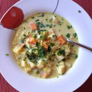 Hirsesuppe mit Gemüseeinlage für 4 Personen