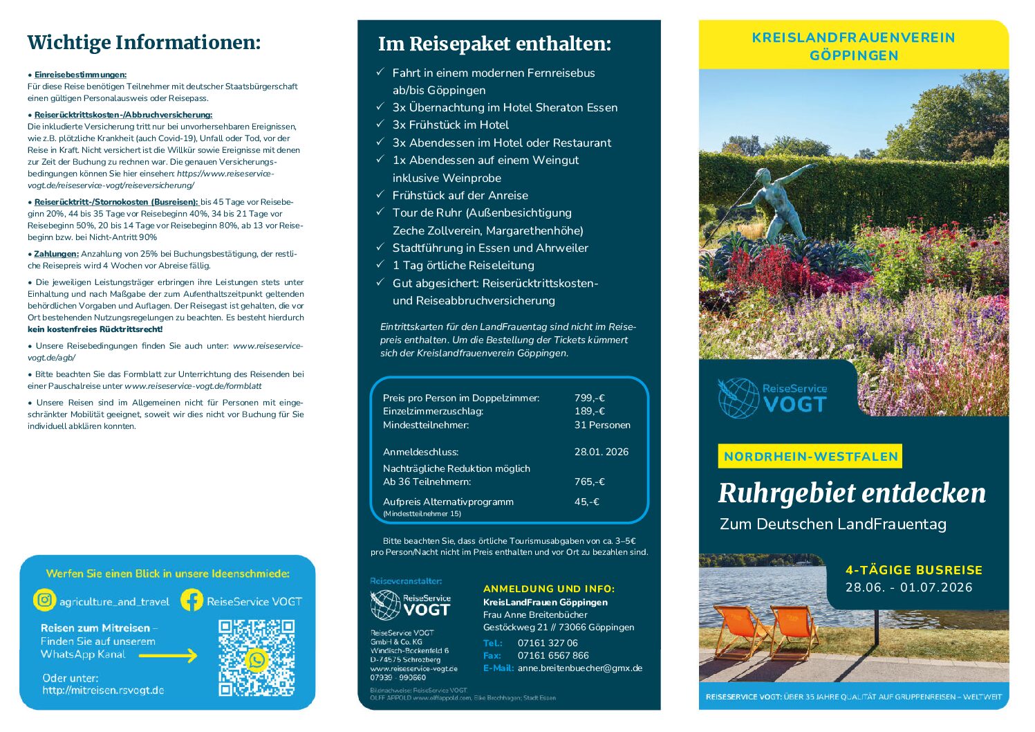 Reise zum Deutschen LandFrauentag 2026 in Essen von 28.06. bis 1.07.26